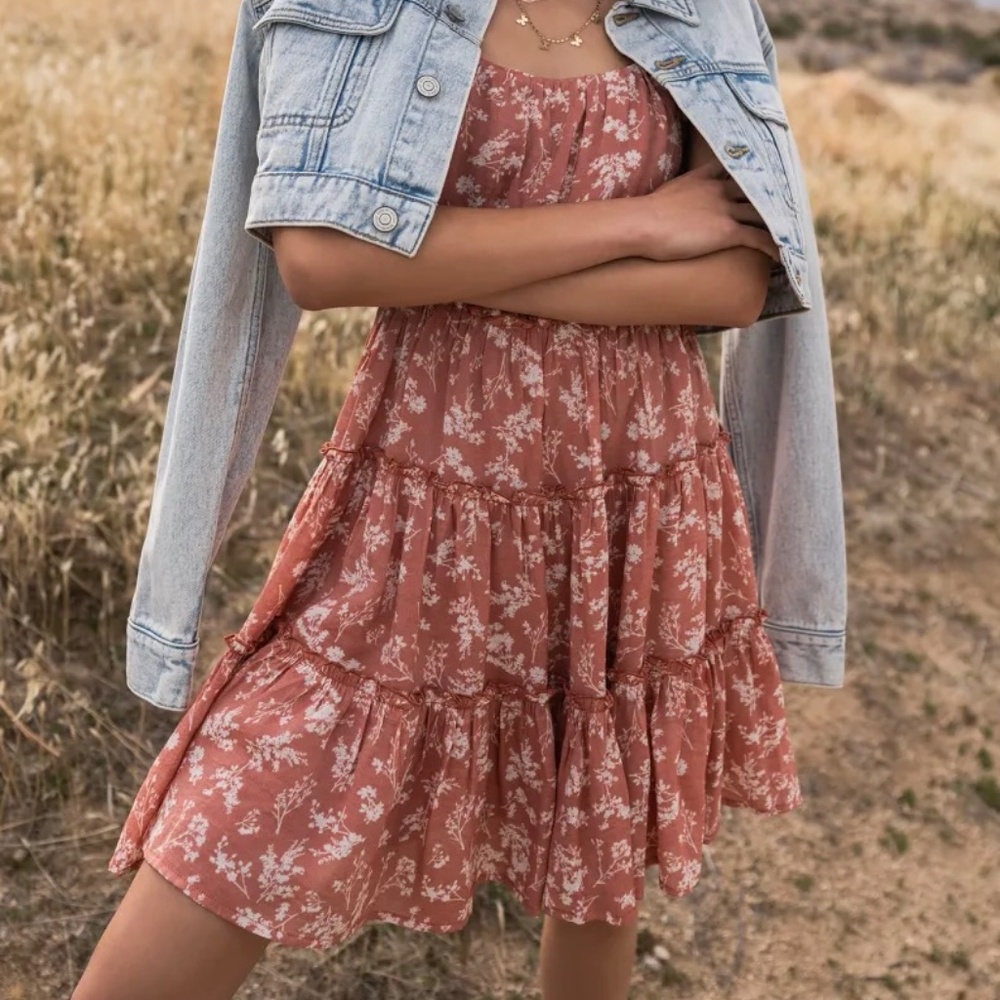 Floral Pink Mini Dress